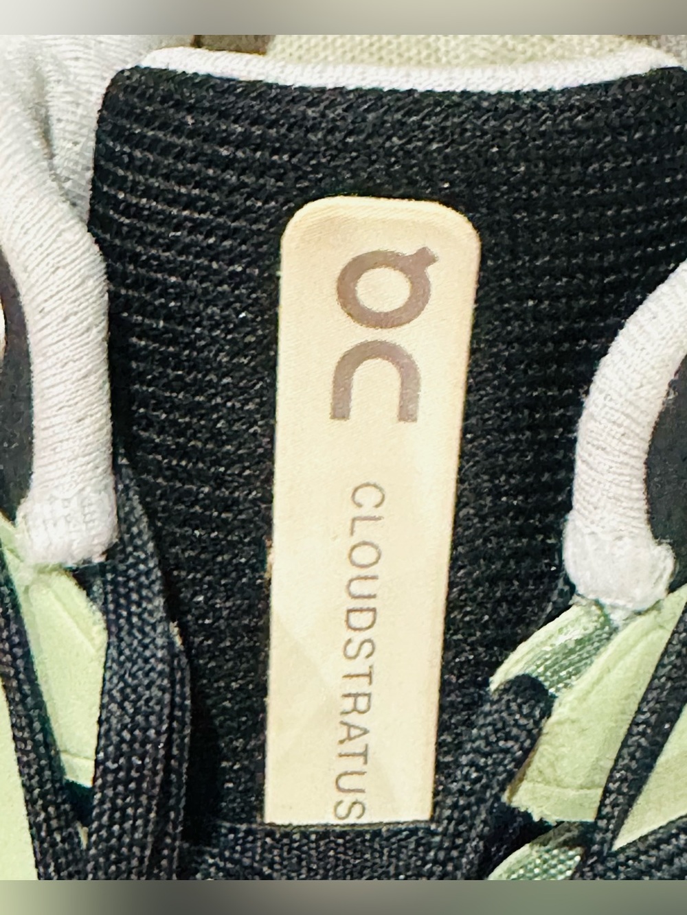 On Cloud Women’s Sz 10 White/Sage/Black On Cloudstratus 2.0 Sneakers - Picture 4 of 8